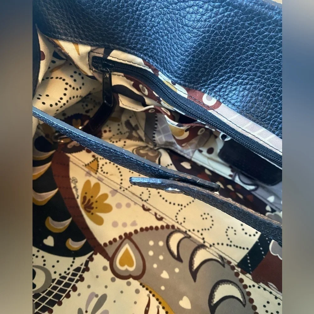 Brighton Croc and Pebbled Leather Satchel Style Handbag